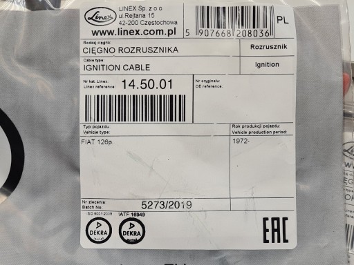 Трос стартера Fiat 126p.