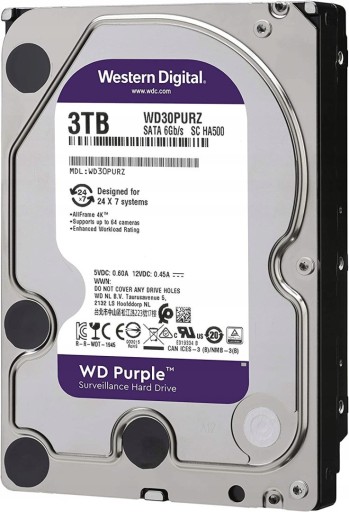 Внутренний жесткий диск WD Purple 3 ТБ WD30PURZ
