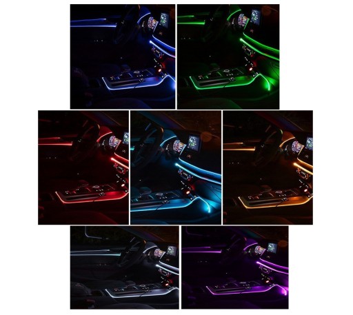 ОКРУЖАЮЩЕЕ СВЕТОДИОДНОЕ RGB ВОЛОКОННО-ОПТИЧЕСКОЕ ВНУТРЕННЕЕ ОСВЕЩЕНИЕ 6M