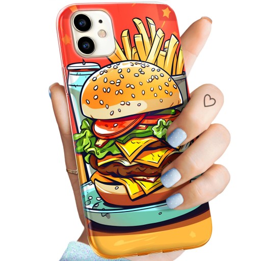 ETUI DO IPHONE 11 WZORY HAMBURGER BURGERY FAST-FOOD JEDZENIE OBUDOWA CASE