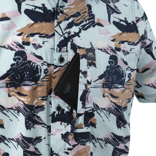 Гавайская военная регулярная рубашка Hawaiian Hawaiian Helicon с короткими рукавами