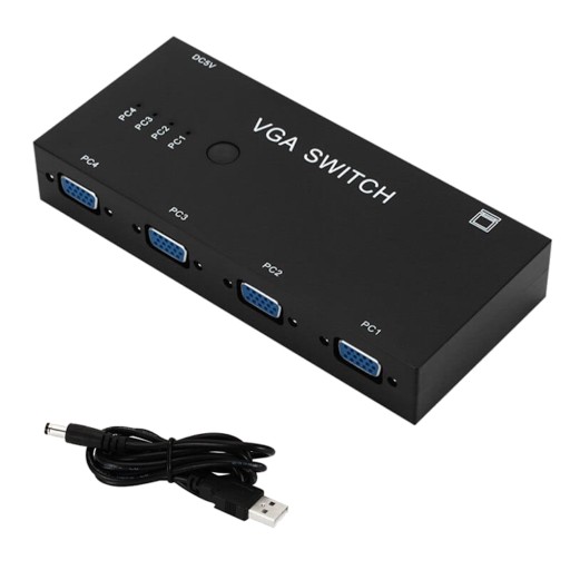 Переключатель VGA 4 на 1, разветвитель 4x1 DSUB, разветвитель-переключатель