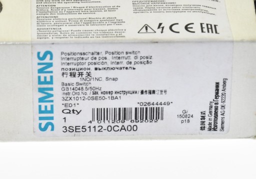 3SE5112-0CA00 Siemens Концевой выключатель 1Z 1R