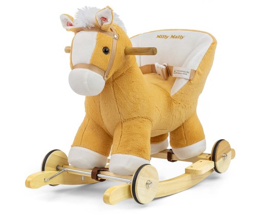 Milly Mally Koń na biegunach/kółkach Polly Light Brown na roczek 12m+