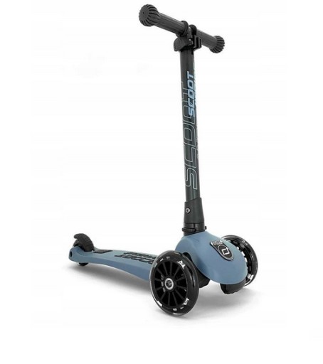 Детский трехколесный самокат Scoot and Ride, 3 светодиодных колеса, светящаяся сталь