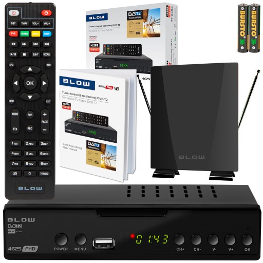 ТЮНЕР-ДЕКОДЕР DVB-T2 ТВ H.265 HEVC FULL HD USB HDMI DVB-T2 АНТЕННА АКТИВНА