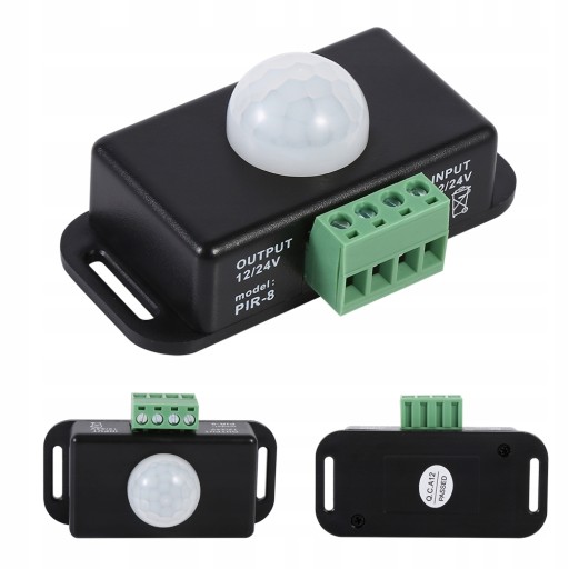 ŚCIENNY CZUJNIK RUCHU PIR ZEWNĘTRZNY LED NATYNKOWY CZUJKA SENSOR