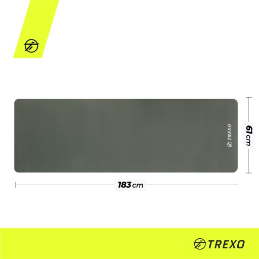Коврик для упражнений для фитнеса и йоги TREXO 6мм зеленый