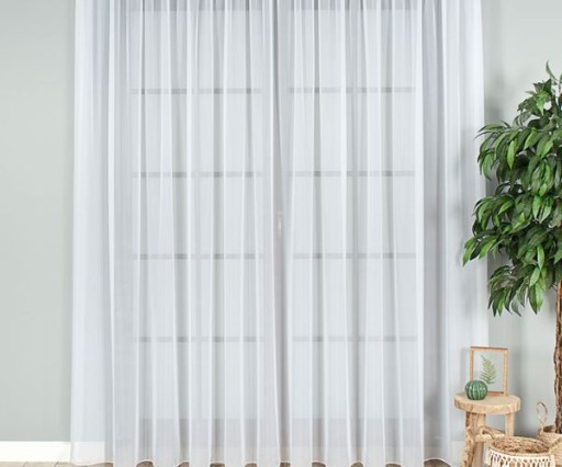 Firany Do Salonu Firana Biała Woalowa Styl Na Taśmie Wave do Fal sz350x160