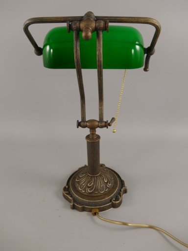 Lampa Gabinetowa Bankier 45 cm Bankierka Zielona
