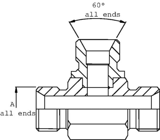 Trójnik 3/8 BSP