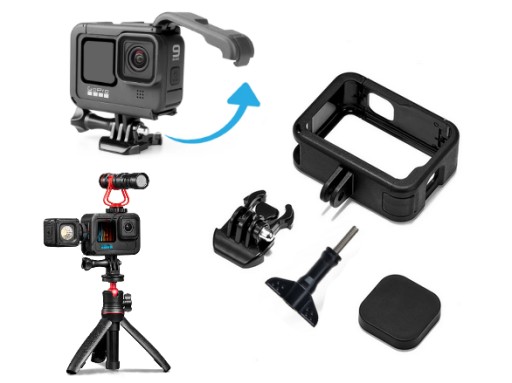 RAMKA obudowa klatka montażowa do GOPRO Hero 9 10 11 12 zimna stopka