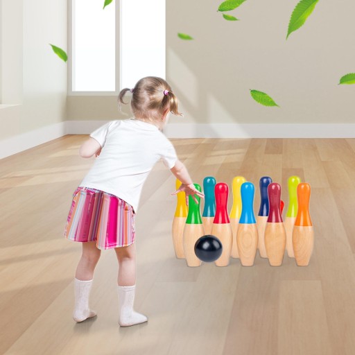 Wood Kids Bowling Toy 10 butelek Advanced Sports