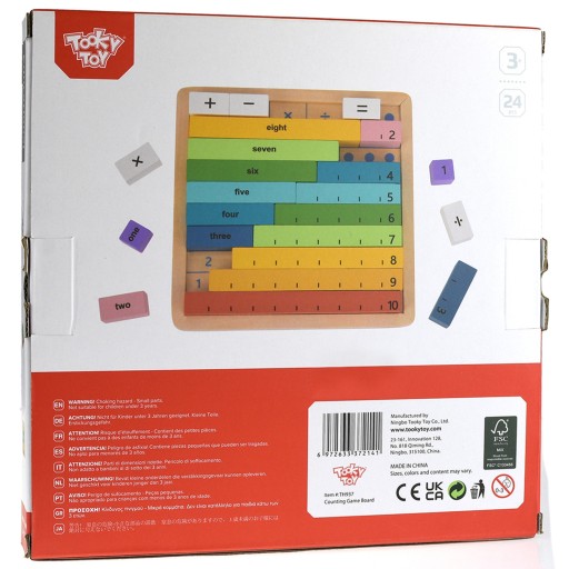 DREWNIANA UKŁADANKA TABLICA MATEMATYCZNA KLOCKI EDUKACYJNE TOOKY TOY