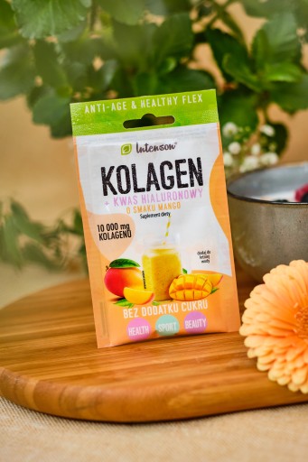 10x INTENSON KOLAGEN + KWAS HIALURONOWY + WITAMINA C do picia o smaku mango