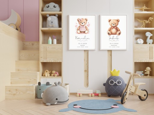 METRYCZKA dla dziewczynki PLAKAT A4 RAMKA Narodziny Chrzest Roczek WZORY