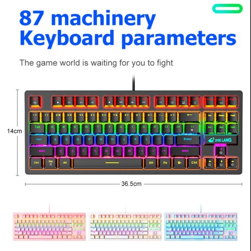 Gazechimp Wired Mechanical Gaming Keyboard Rainbow