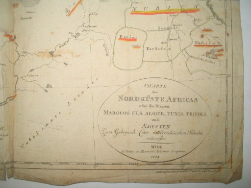 Старая карта АФРИКА 1808 Нордкусте Марокко Фес Алжир