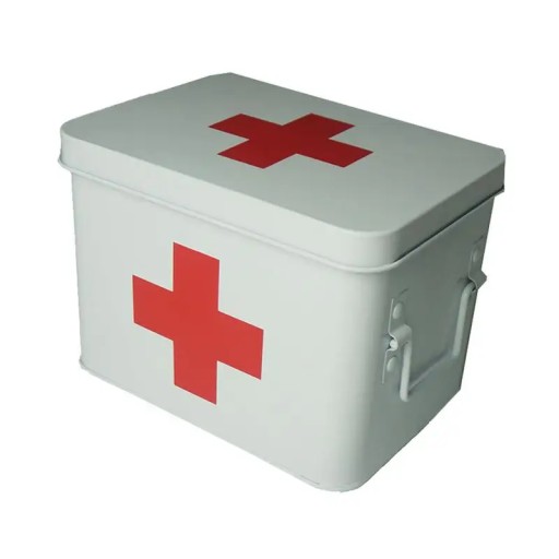 Survival Medicine Storage Box Portable Handle First-aid Kit Metal First