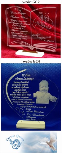GRAWEROWANA PAMIĄTKA CHRZTU ŚW. STATUETKA CHRZEST