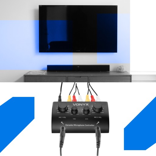 Полный микшерный пульт KARAOKE SET с 2 микрофонами