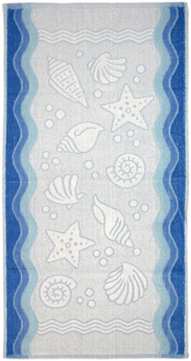 GRENO Ręcznik FLORA OCEAN NIEBIESKI 50x100