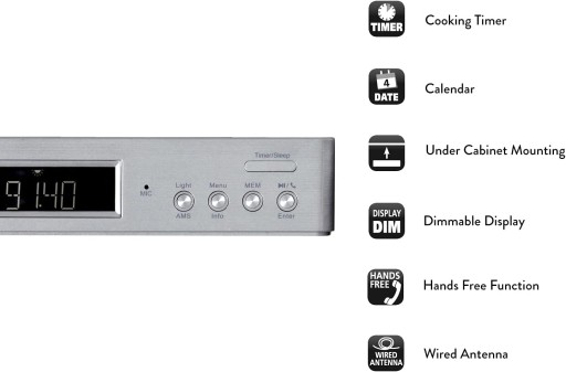 Radio kuchenne podszafkowe DAB+ FM BT RDS LED