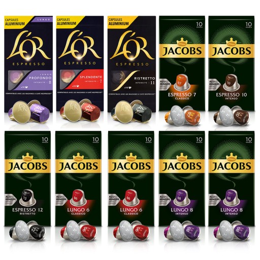 Капсулы Jacobs L'OR для Nespresso(r)* Lungo Espresso 100 шт, 9+1 БЕСПЛАТНО!