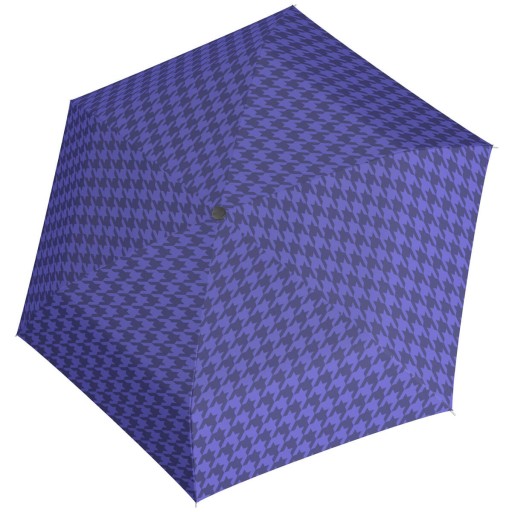 NAJLŻEJSZA 140 g parasolka damska Doppler Fiber Havanna w pepitkę niebieska