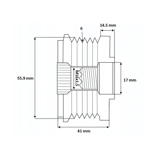 ORYGINALNE SPRZĘGŁO KÓŁKO KOŁO PASOWE ALTERNATORA - VW AUDI SKODA FORD SEAT