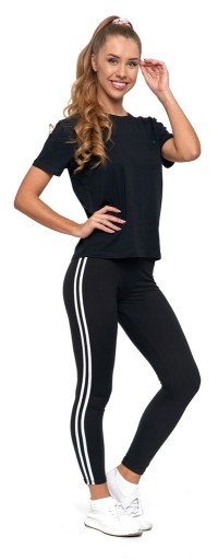 FIT Леггинсы, брюки в полоску, леггинсы с высокой степенью защиты, черные MORAJ L/XL
