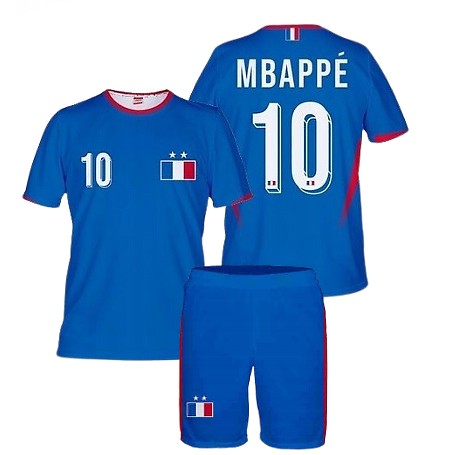 Футбольная форма детская Mbappe France Комплект с гетрами, размер 140