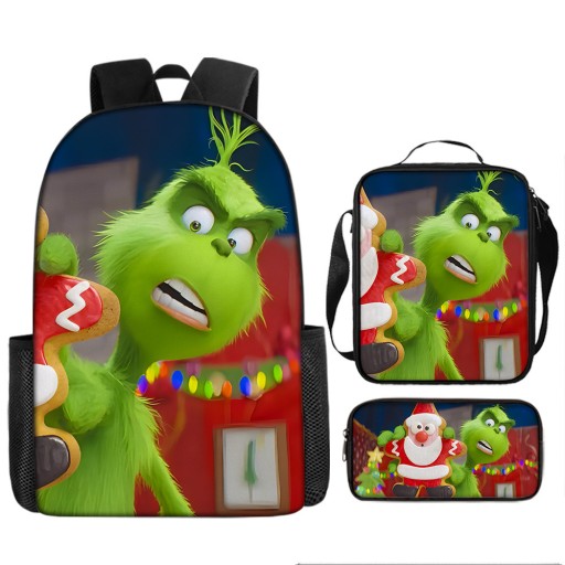 НОВЫЙ ШКОЛЬНЫЙ НАБОР The Grinch, РЮКЗАК А4, СУМКА-ПЕНАЛ, высокое качество