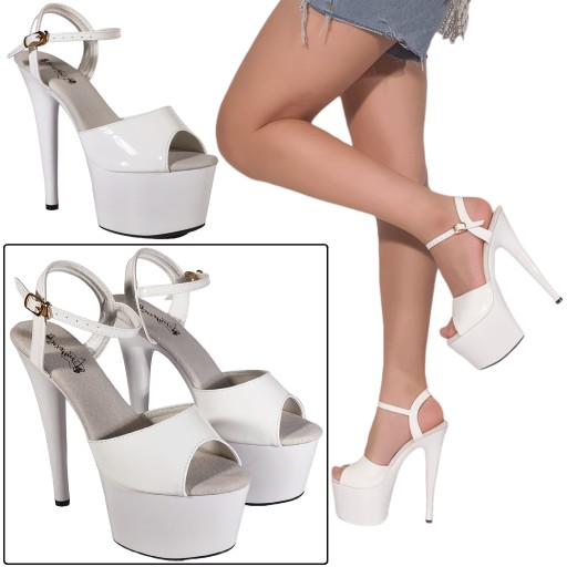 СЕКСУАЛЬНЫЕ ЖЕНСКИЕ ТУФЛИ НА ПЛАТФОРМЕ, БЕЛЫЕ ТУФЛИ SexyHeels, размер 35