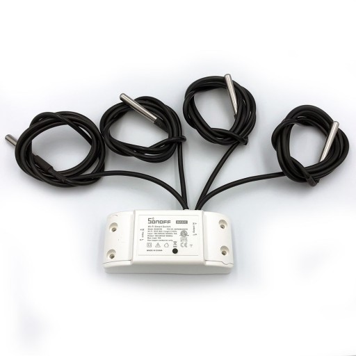 Датчик температуры Sonoff wifi DS18B20 4 канала, термостат