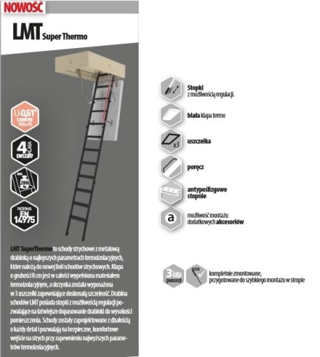 Чердачная лестница FAKRO LMT Super Thermo 70x140/280 U=0,51