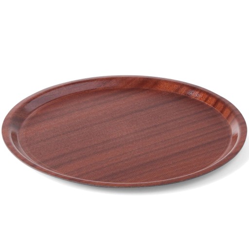 Okrągła Taca Kelnerska Drewniana Laminowana 38 cm