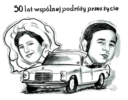 Шарж с фотографии А3 - 3 человека. БЕСПЛАТНЫЙ АНТИФРЕЙМ