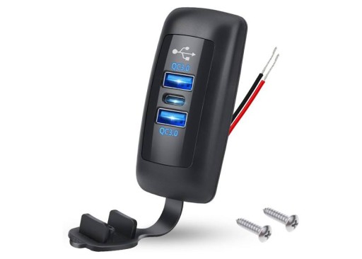ŁADOWARKA DO ZABUDOWY CAR TRIPLE 12-24V 2xUSB-A QC 3.0 +TYPE-C PD 3,0