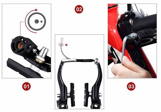 V-brake A2Z Черный горный велосипед спереди и сзади