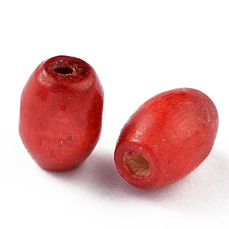 HURT Koraliki Drewniane Czerwone 10x6mm 100szt