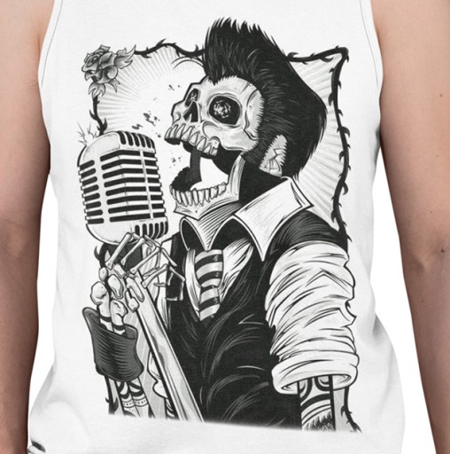 TANK TOP HORROR/ROCK ELVIS SKULL