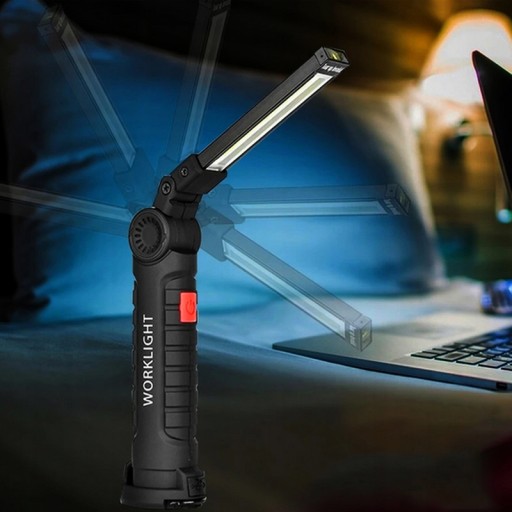 ЛАМПА ДЛЯ МАСТЕРСКОЙ COB LED USB МОЩНАЯ ЛАМПА ЛАМПА + КРЮК МАГНИТ АККУМУЛЯТОР