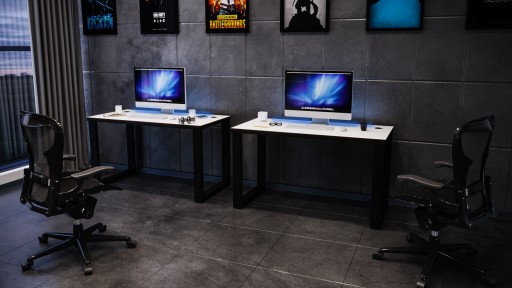 Biurko Gamingowe Komputerowe Dla Graczy LED Białe