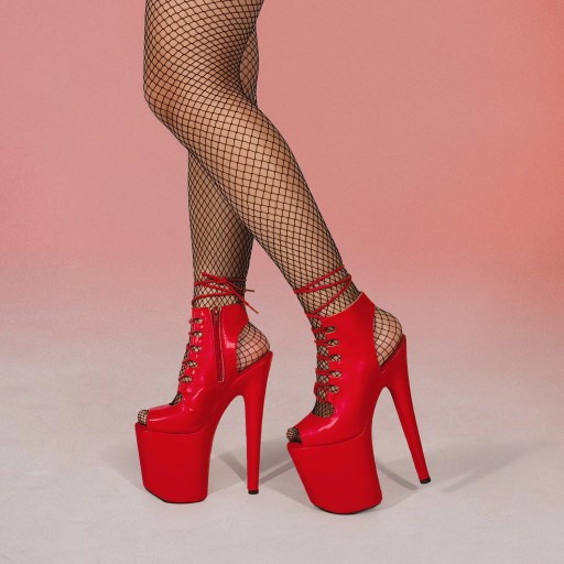 СЕКСУАЛЬНАЯ ЭРОТИЧЕСКАЯ ОБУВЬ НА Платформе красные БОТИНКИ ДЛЯ POLE DANCE EXOTIC 42