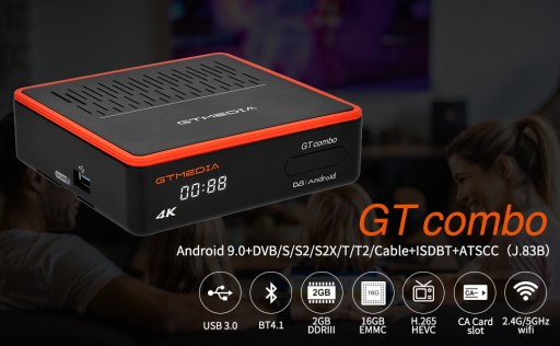 ТВ-тюнер BOX DVB-S2X/T2/C CA GTcombo 8K 3D ANDROID WIFI YOUTUBE IPTV+ПУЛЬТ ДИСТАНЦИОННОГО УПРАВЛЕНИЯ