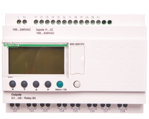 Przekaź.progamowalny 12we, 8wy 240V AC RTC/LCD ZELIO LOGIC SR2B201FU