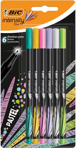 BIC INTENSITY FINE CIENKOPISY KOLOROWE PASTELOWE 6 KOLORÓW