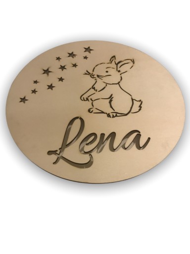 LAMPKA NOCNA LED ZAJACZEK Z IMIENIEM DZIECKA