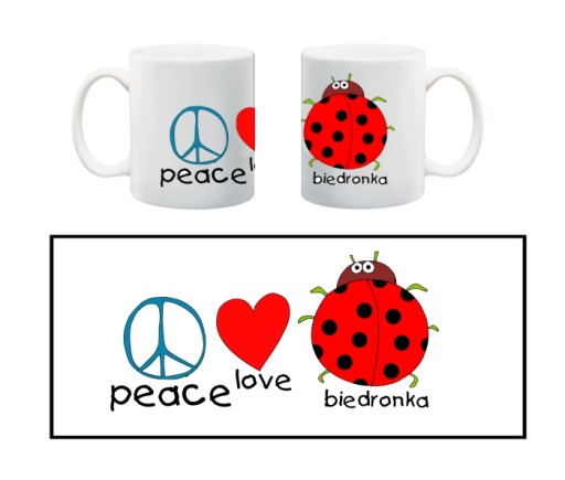 KUBEK BIEDRONKA BIEDRONKI LADYBIRD KROPKI wzory